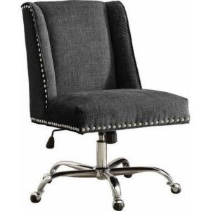 Linon Draper Office Chair, Multiple Colors and Base Options