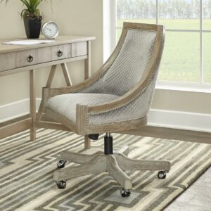 Linon Mimi Quilted Fabric Adjustable Seat Height Task Chair, Gray