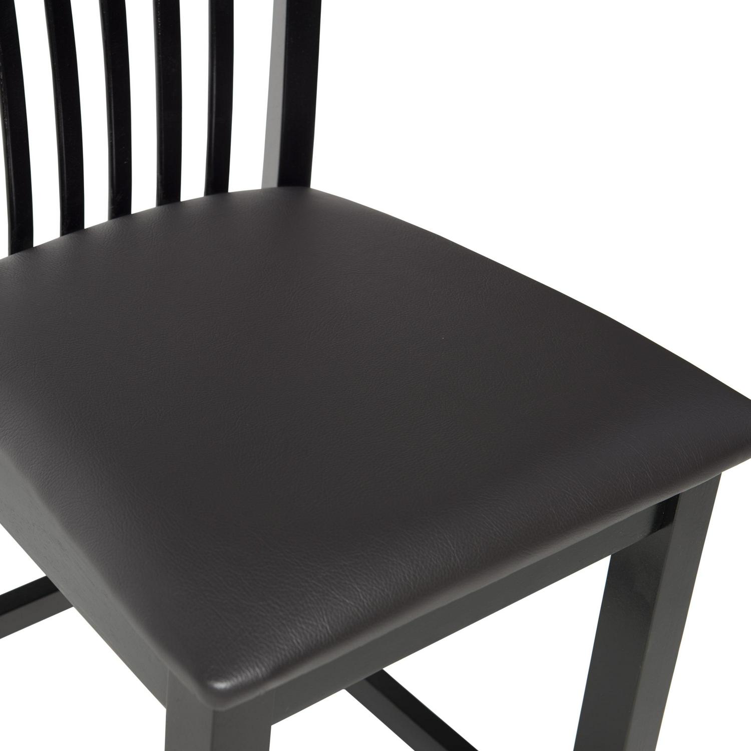 Linon Torino Full Back Wood Counter Stool, 24" Seat Height, Black Finish with Black Fabric - Image 7