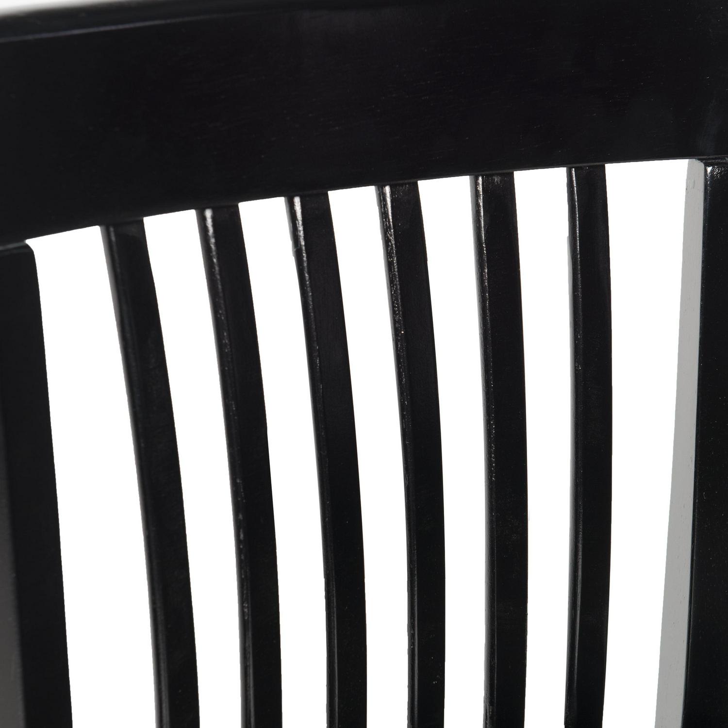 Linon Torino Full Back Wood Counter Stool, 24" Seat Height, Black Finish with Black Fabric - Image 8