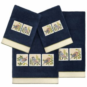 Authentic Hotel and Spa Turkish Cotton Belinda 4PC Towel Set Marine