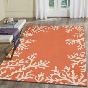 Liora Manne Capri Coral Border Indoor Outdoor Area Rug 5x7 Coral Weather Resistant