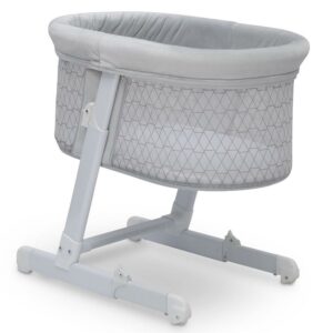 Little Folks Oval Bedside Sleeper Bassinet by Delta Children, Criss Cross
