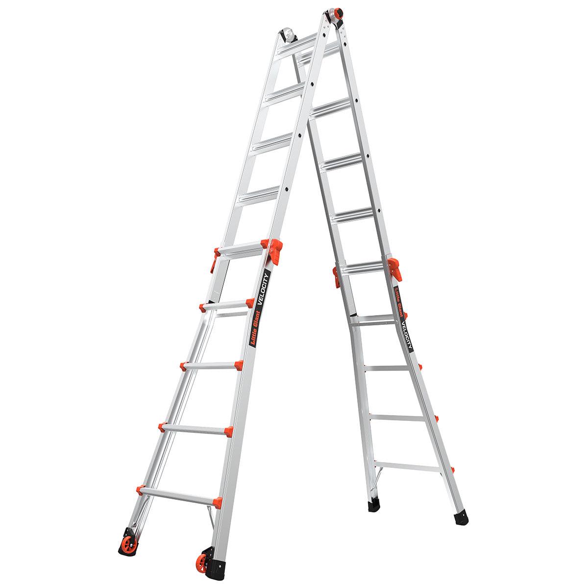 Little Giant Ladders Velocity 22-ft Multi-Position Aluminum Ladder with Wheels - Image 3