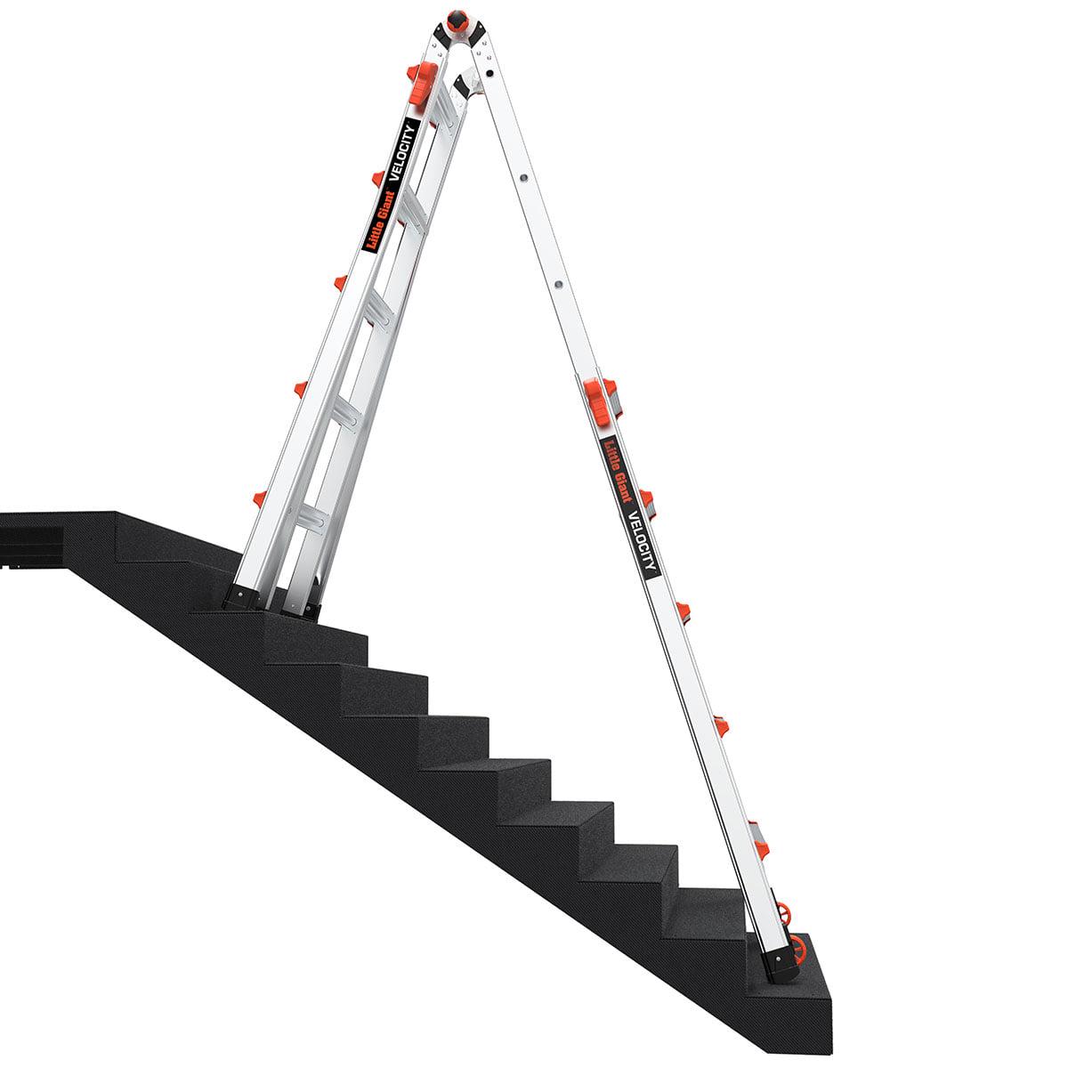 Little Giant Ladders Velocity 22-ft Multi-Position Aluminum Ladder with Wheels - Image 5