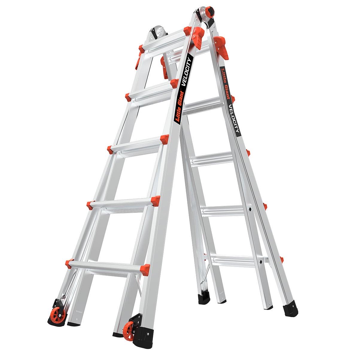 Little Giant Ladders Velocity 22-ft Multi-Position Aluminum Ladder with Wheels