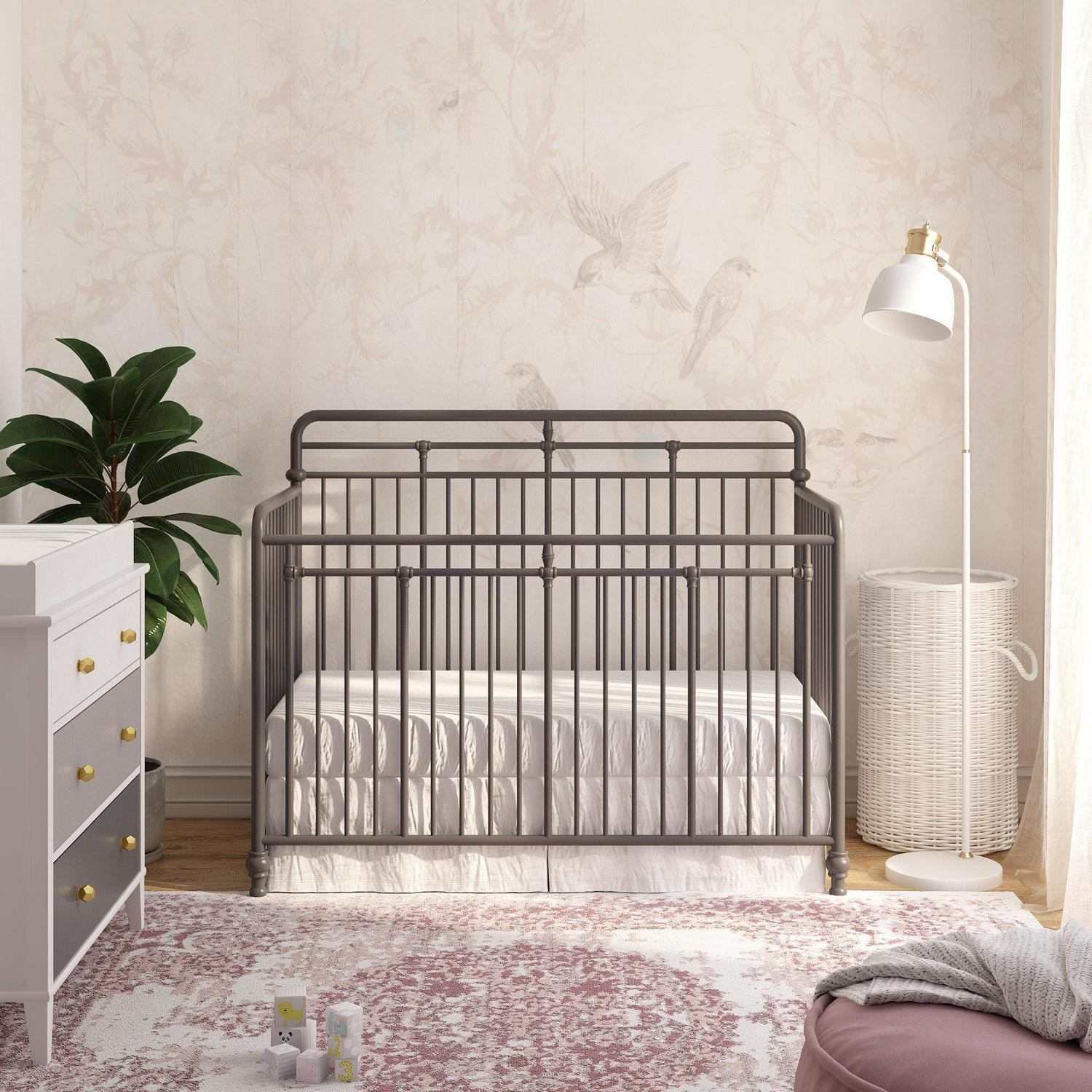 Monarch Hill Hawken Metal 3 in 1 Convertible Crib, Grey - Image 2