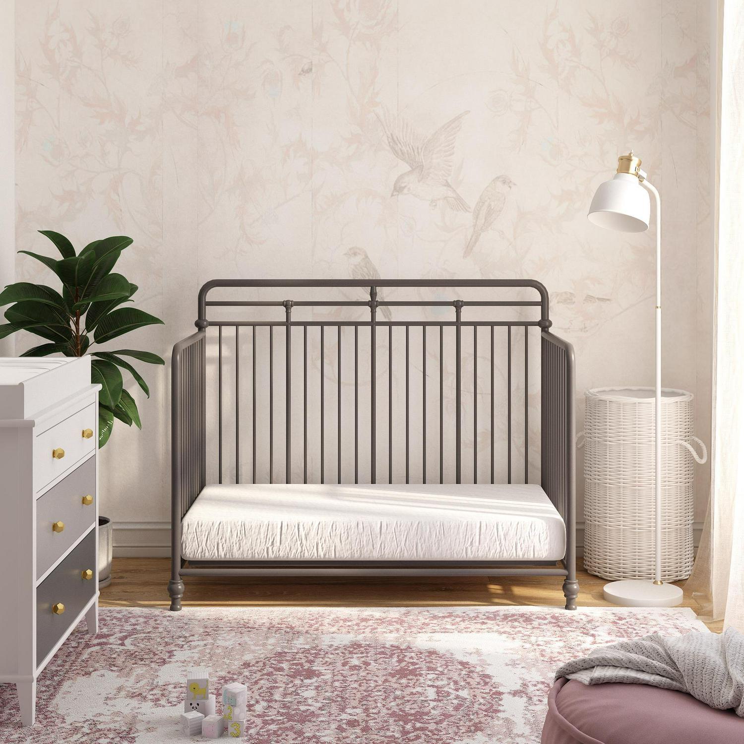 Monarch Hill Hawken Metal 3 in 1 Convertible Crib, Grey - Image 3