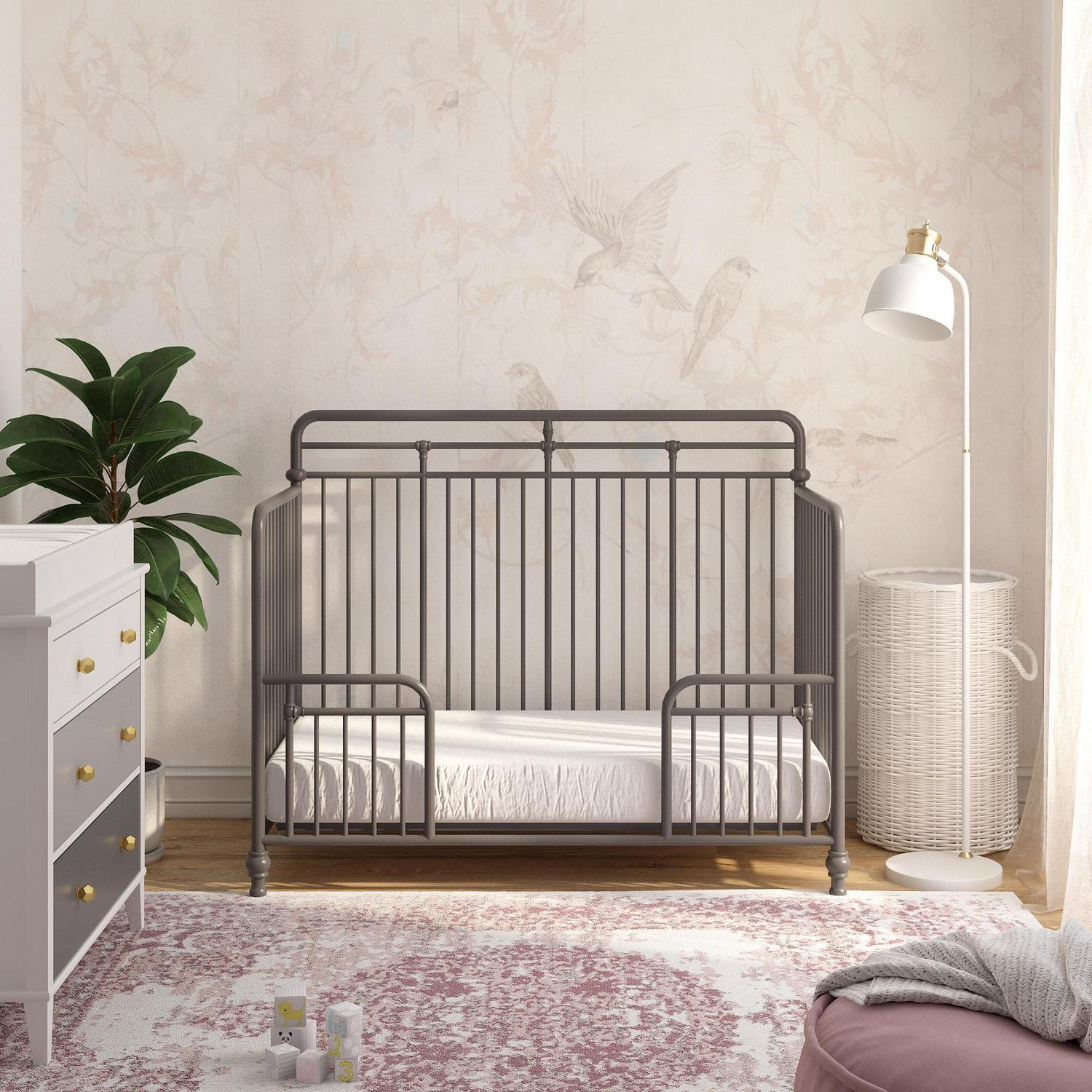 Monarch Hill Hawken Metal 3 in 1 Convertible Crib, Grey - Image 4