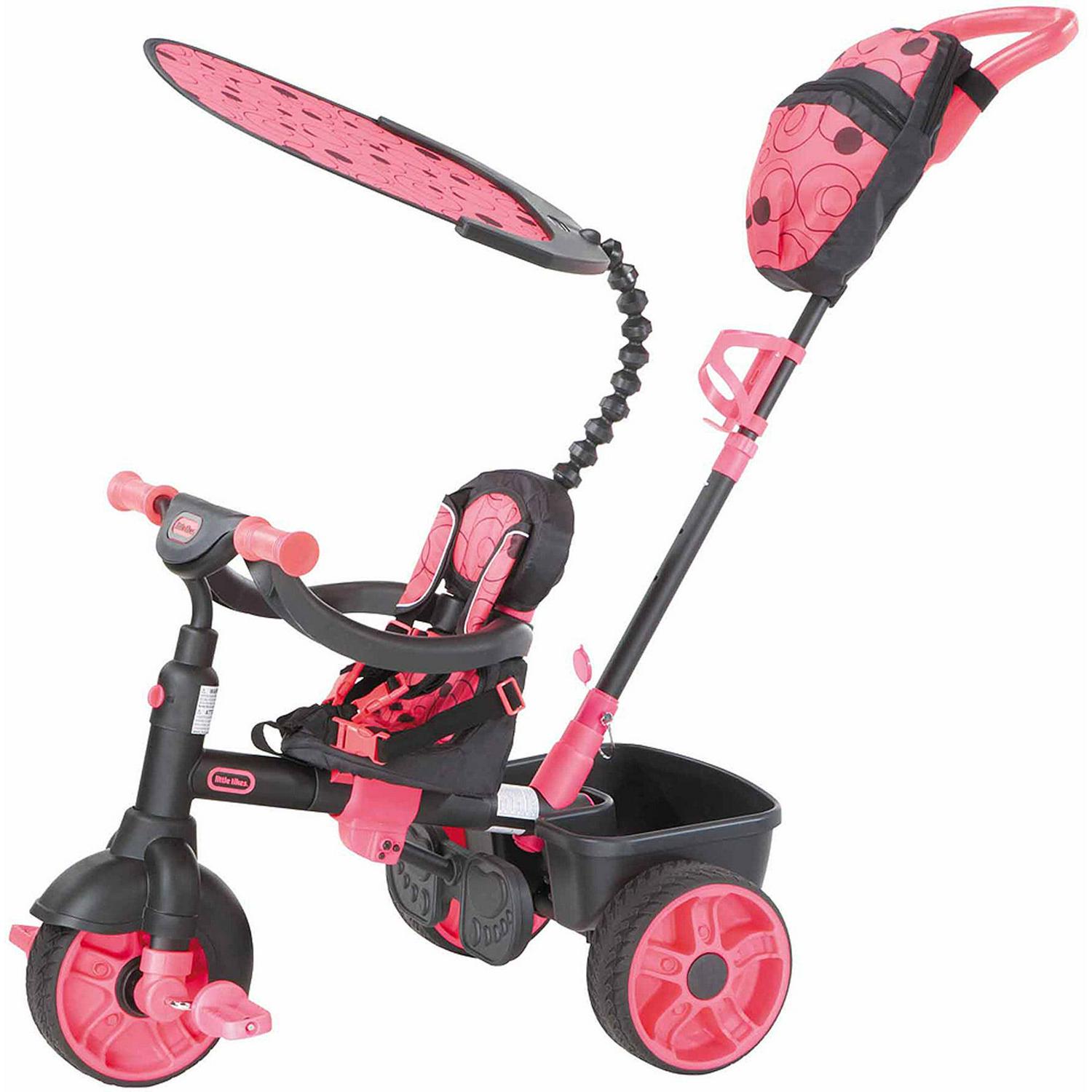 Little Tikes 4-in-1 Deluxe Edition Trike in Neon Pink, Convertible Tricycle for Toddlers Tricycle with 4 Stages of Growth and Shade Canopy- For Kids Kids Boys Girls Ages 9 Months to 3 Years Old - Image 2