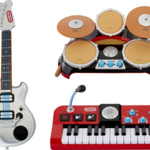 Little Tikes - My Real Jam™ First Concert Set with Electric Guitar, Drum and Keyboard, 4 Play Modes, and Bluetooth® Connectivity - For Kids Ages 3+