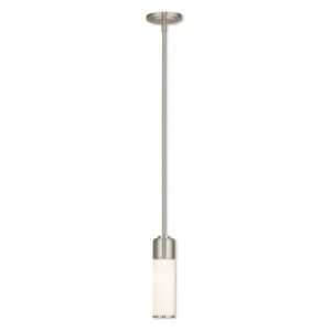 52111-91-Livex Lighting-Weston - 1 Light Mini Pendant in Contemporary Style - 4.75 Inches wide by 11.75 Inches high-Brushed Nickel Finish