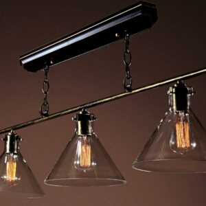Amerie 3-light Black Island Edison Chandelier with Bulbs
