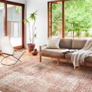 Loloi II Layla LAY-11 Printed Cinnamon / Sage Oriental Area Rug 7'-6" x 9'-6"
