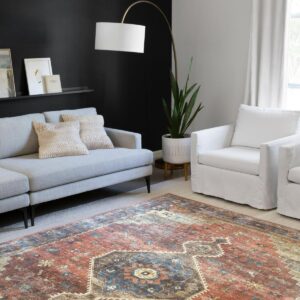 Loloi II SKYE SKY-11 Rust / Blue Oriental Area Rug 7'-6" x 9'-6"