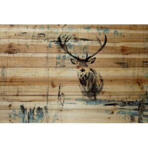 "Looking for the Herd" Painting Print on Natural Pine Wood