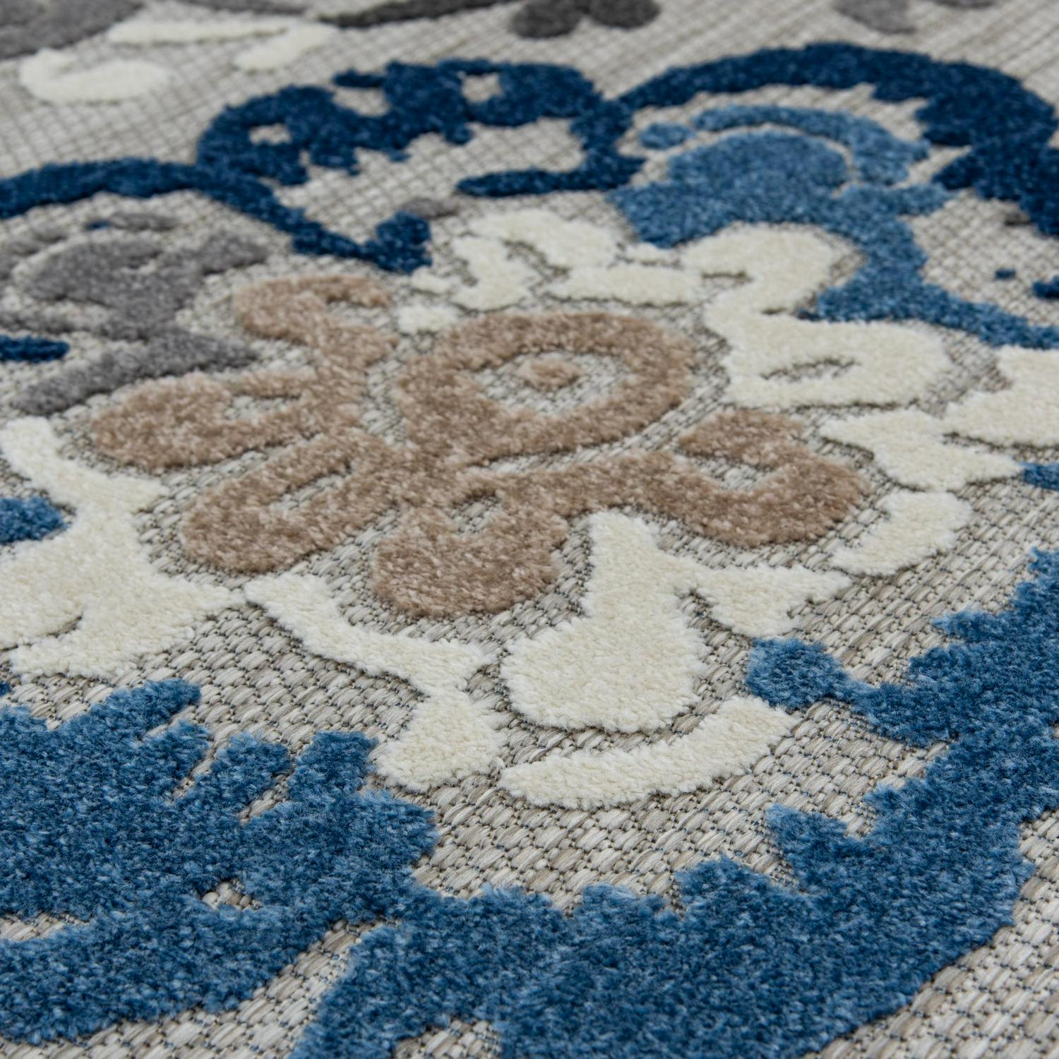 Loomaknoti Fortune Bethanzi 8' x 10' Gray Floral Indoor/Outdoor Area Rug - Image 5