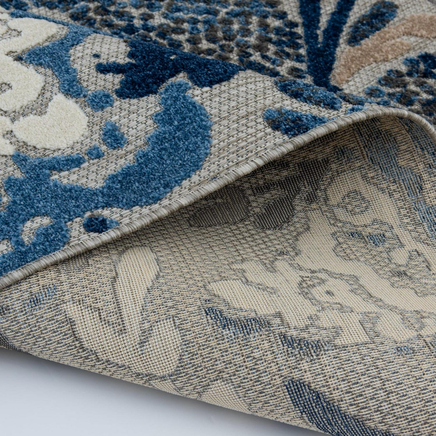 Loomaknoti Fortune Bethanzi 8' x 10' Gray Floral Indoor/Outdoor Area Rug - Image 6