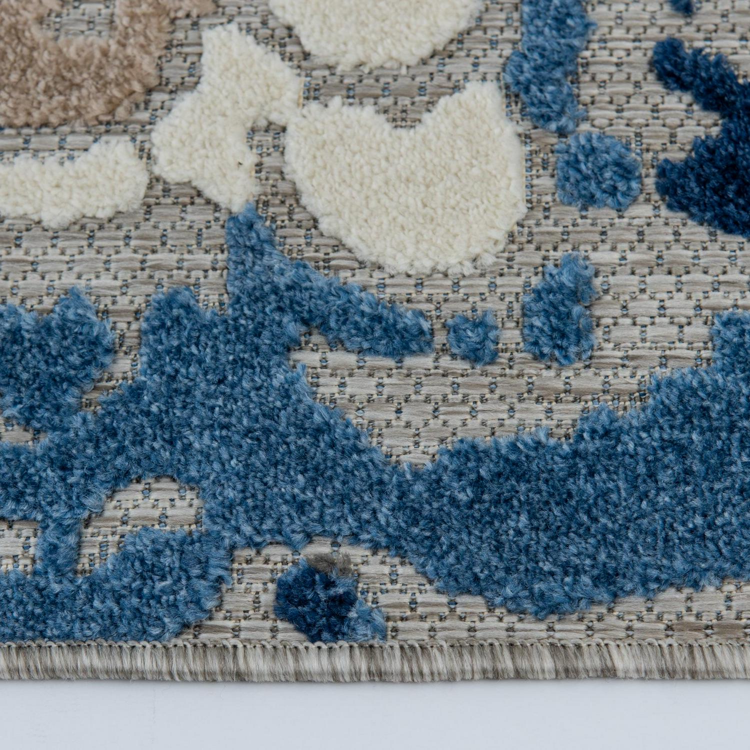 Loomaknoti Fortune Bethanzi 8' x 10' Gray Floral Indoor/Outdoor Area Rug - Image 3