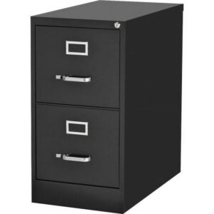 FILE CABINET VERTICAL 2 DRAWER LETTER SIZE BLACK POWDER COAT