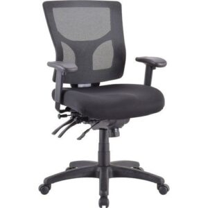 Lorell Conjure Executive Mid-back Mesh Back Chair Black Seat - Black Back - 5-star Base - 24" Length x 24.4" Width - 39.4" Height - 1 Each