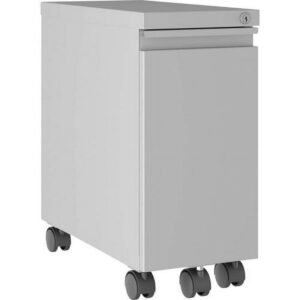 Lorell, Slim Mobile Pedestal, 1 Each, Silver