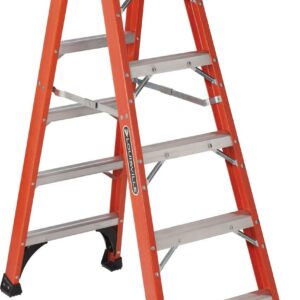 Louisville Ladder 6-Foot Fiberglass Twin Front Step Ladder, 375-Pound Load Capacity, Type IAA, FM1406HD