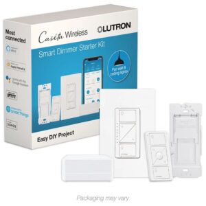 Lutron Caseta Smart Lighting Dimmer Switch Starter Kit with Smart Bridge and Pico Bracket