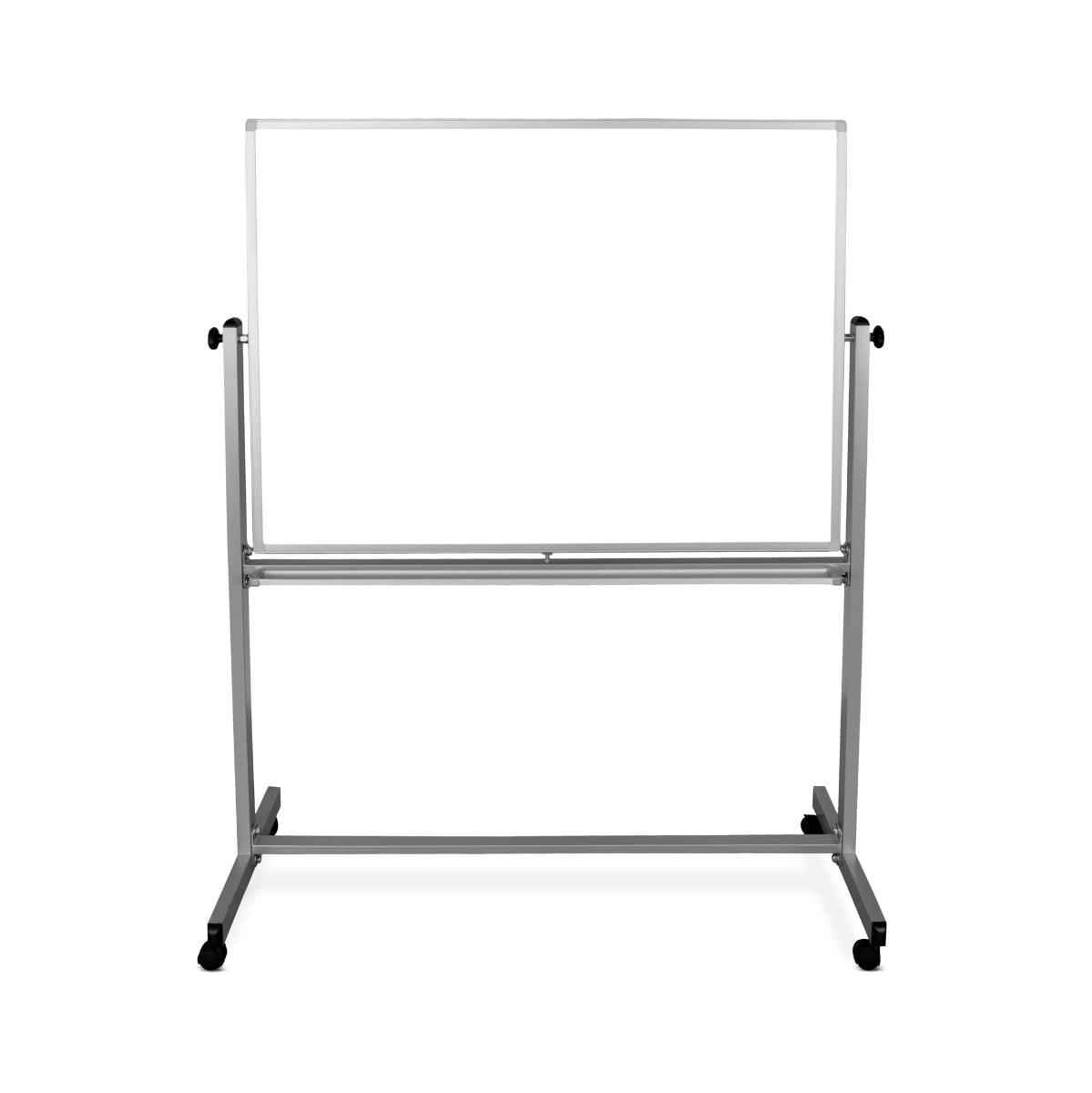 Luxor 48"W x 36"H Double-Sided Magnetic Whiteboard, Silver Aluminum Frame - Image 4