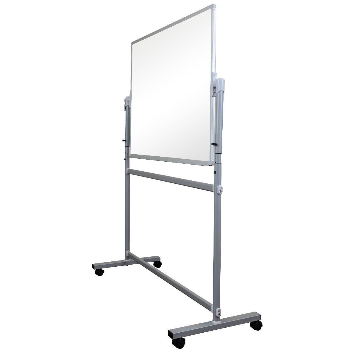 Luxor 48"W x 36"H Double-Sided Magnetic Whiteboard, Silver Aluminum Frame - Image 5