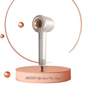 Moosoo Hair Dryer,110000RPM Brushless Motor for High Speed Hair Dryer, 1600W Fast Drying Ionic Hair Dryer, 4 Temps & 3 Speeds