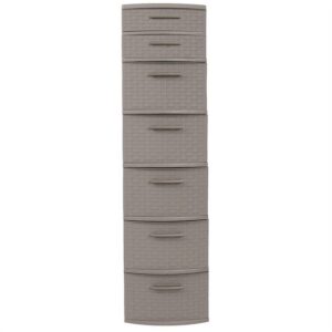 MQ Eclypse 7-Drawer Plastic Storage Unit, Taupe