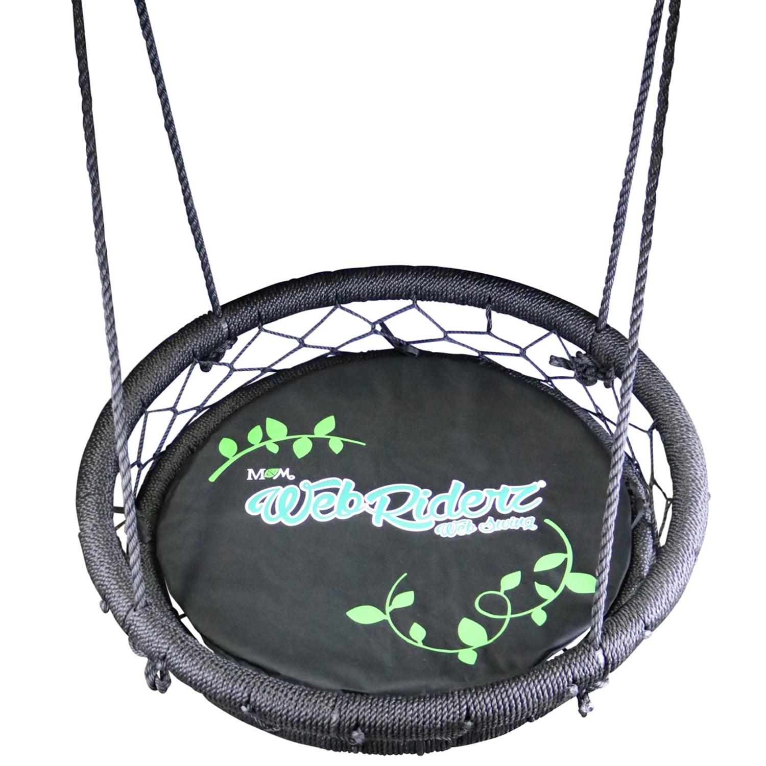 Web Riderz Outdoor Backyard 600-Pound Capacity Nylon Rope Basket Hammock Swing