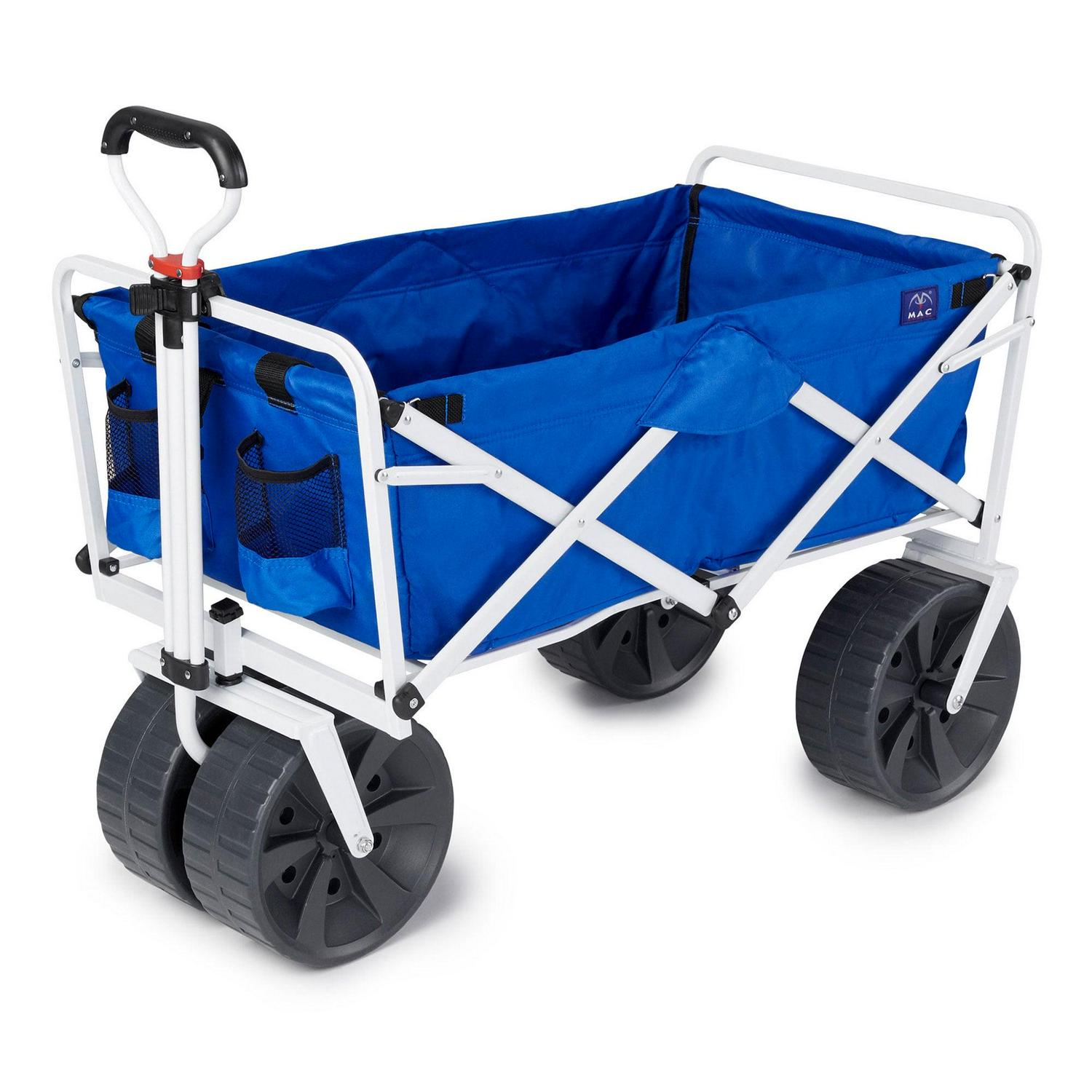 Mac Sports Collapsible Folding All Terrain Outdoor Beach Utility Wagon Cart, Blue - Image 2