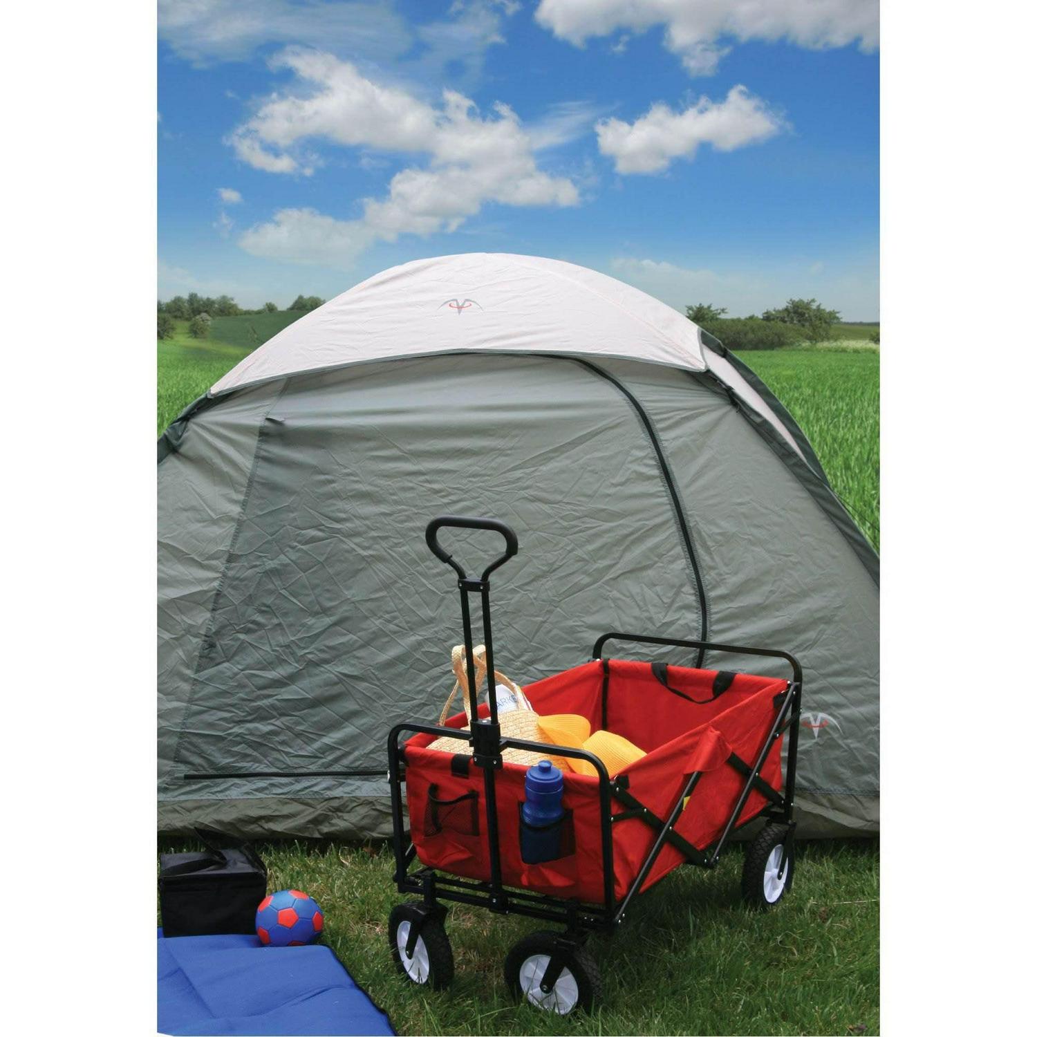 Mac Sports Collapsible Folding Outdoor Utility Garden Wagon Cart, Green - Image 6