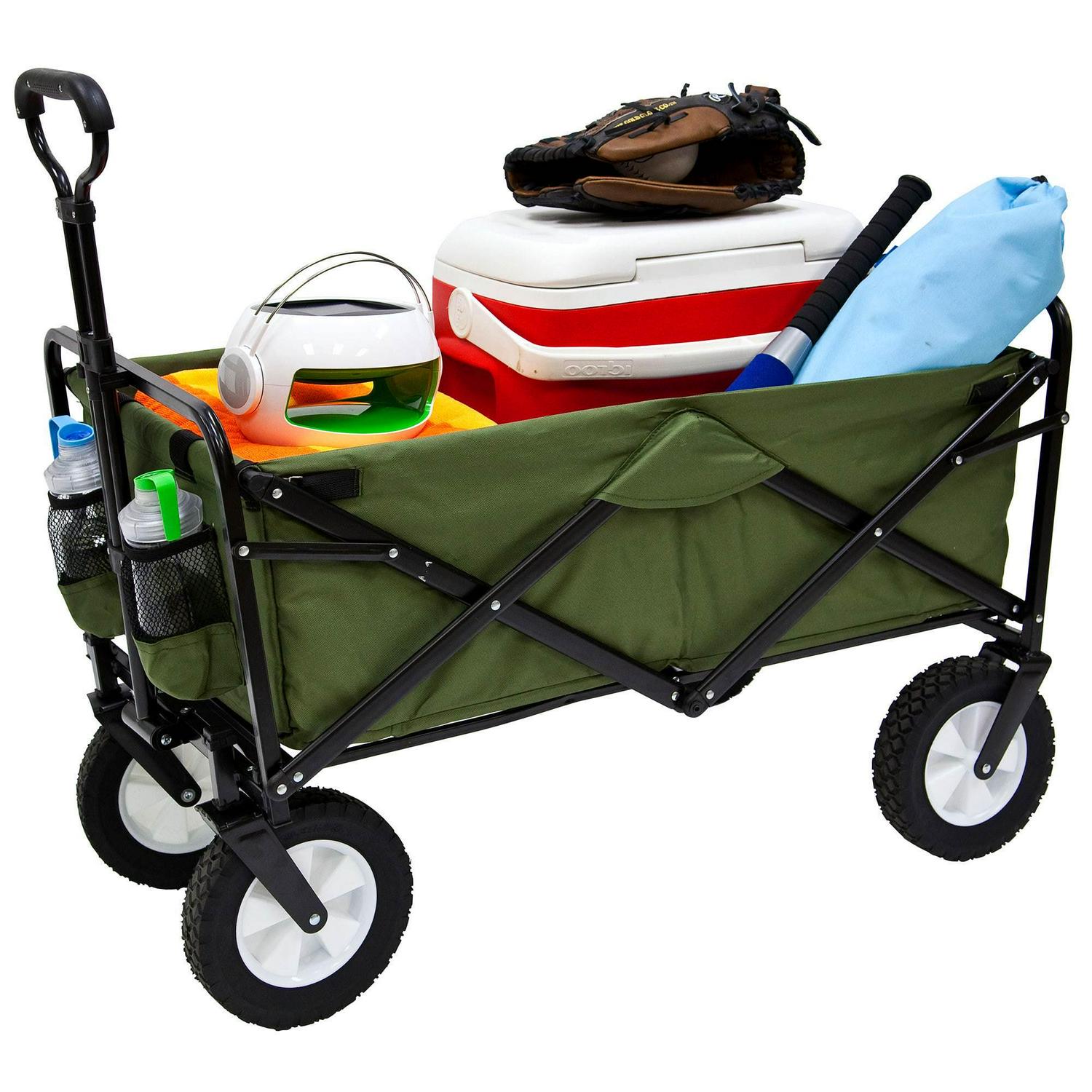 Mac Sports Collapsible Folding Outdoor Utility Garden Wagon Cart, Green - Image 4