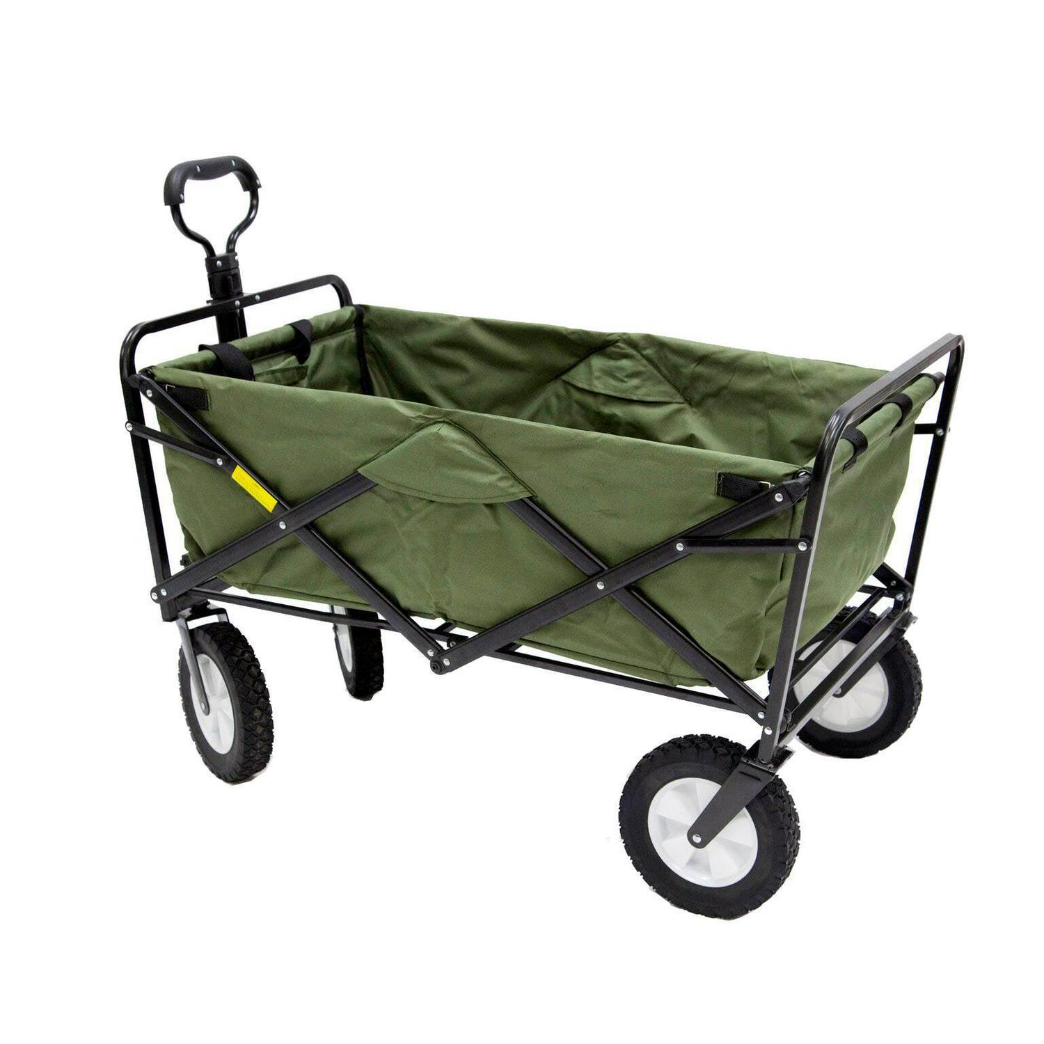 Mac Sports Collapsible Folding Outdoor Utility Garden Wagon Cart, Green - Image 2