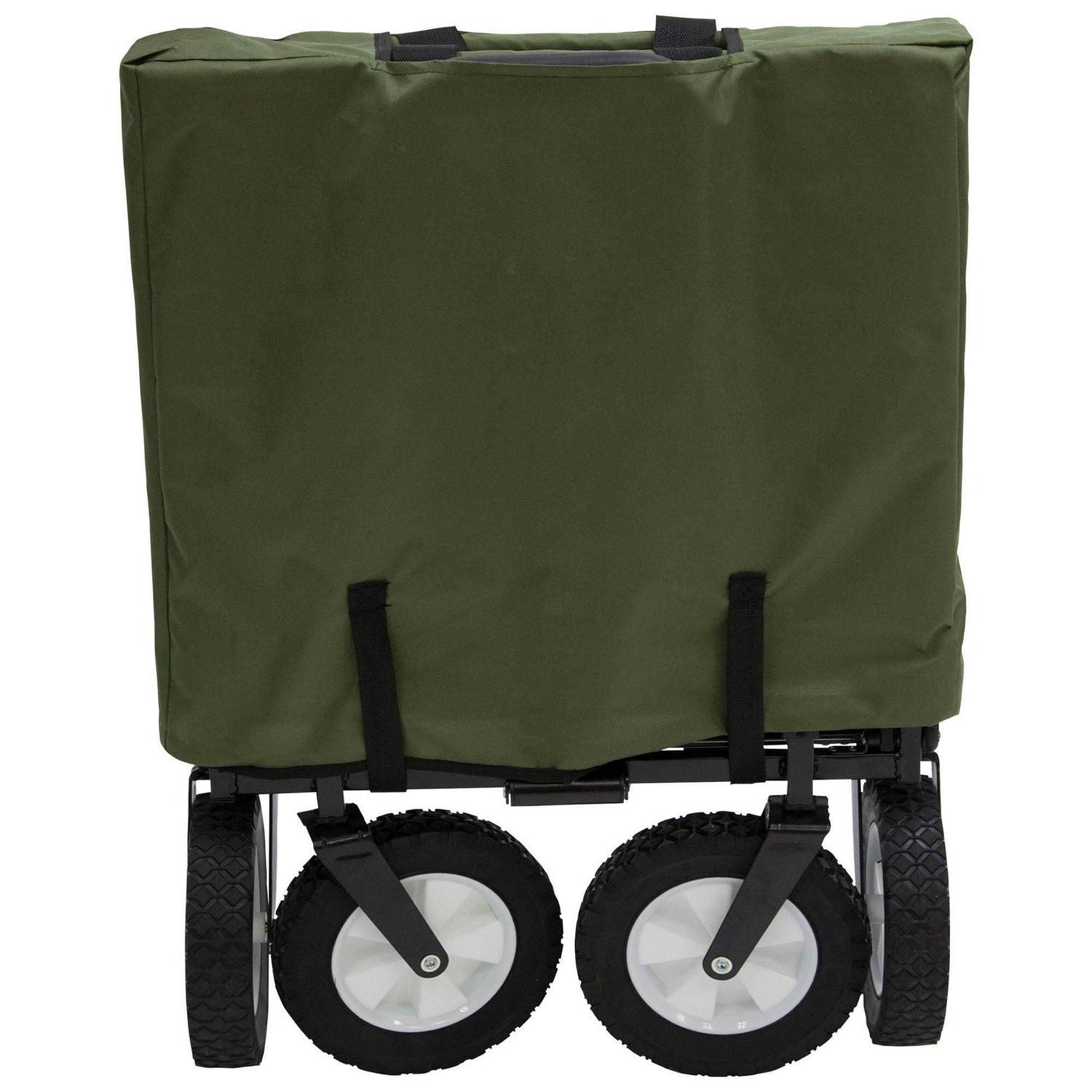 Mac Sports Collapsible Folding Outdoor Utility Garden Wagon Cart, Green - Image 5