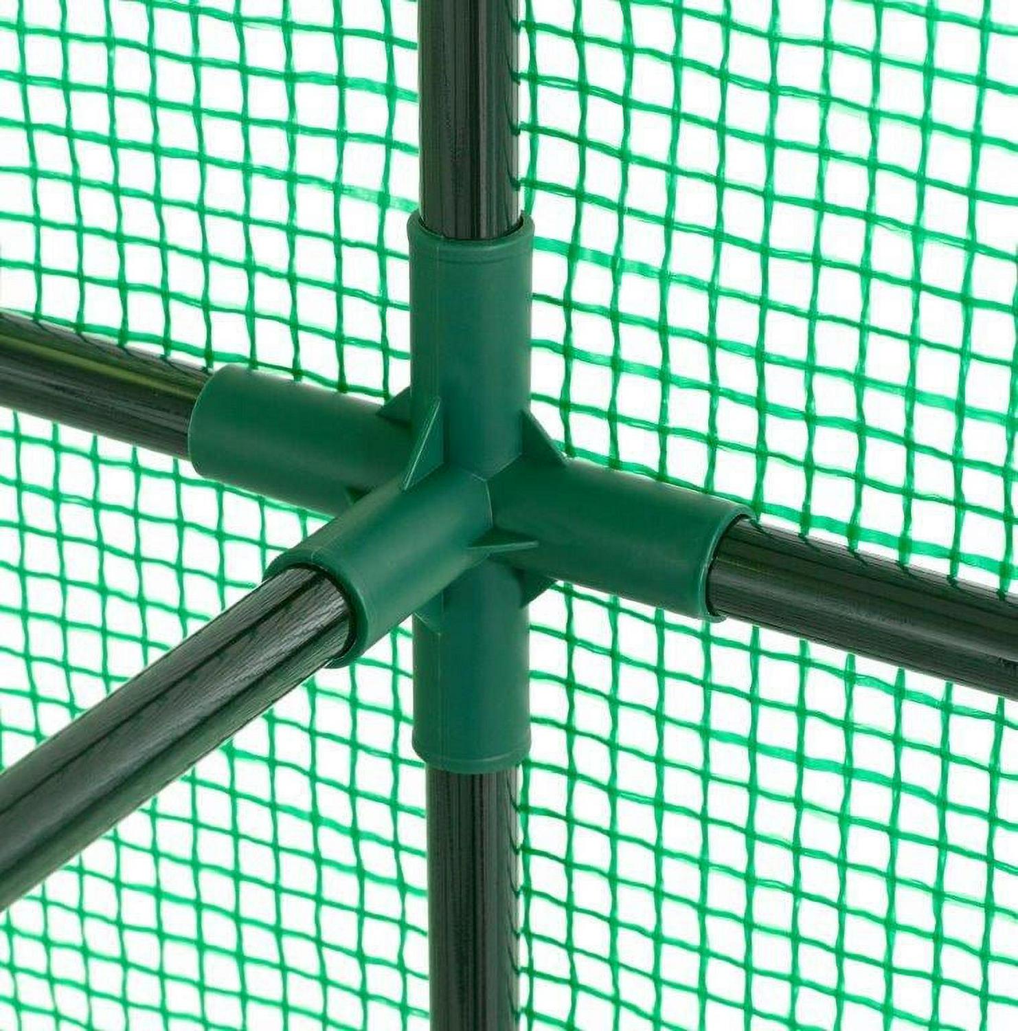 Machrus Ogrow Deluxe Walk-In Greenhouse with 2 Tiers and 12 Shelves - Green Cover - Image 6