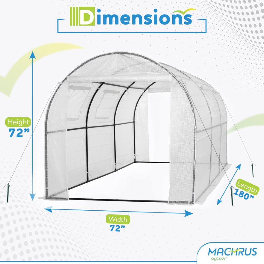 Machrus Ogrow Deluxe Walk-In Tunnel Greenhouse with White Cover – Large, Heavy Duty Greenhouse for Outdoors - Image 3