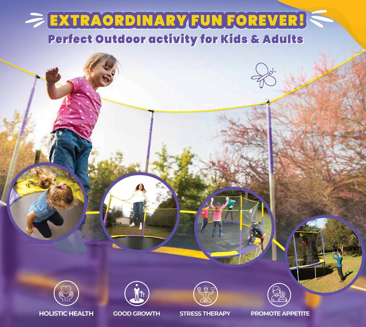 Machrus Upper Bounce 9 FT Round Trampoline Set with Safety Enclosure System -Backyard Trampoline - Outdoor Trampoline for Kids - Adults - Image 6