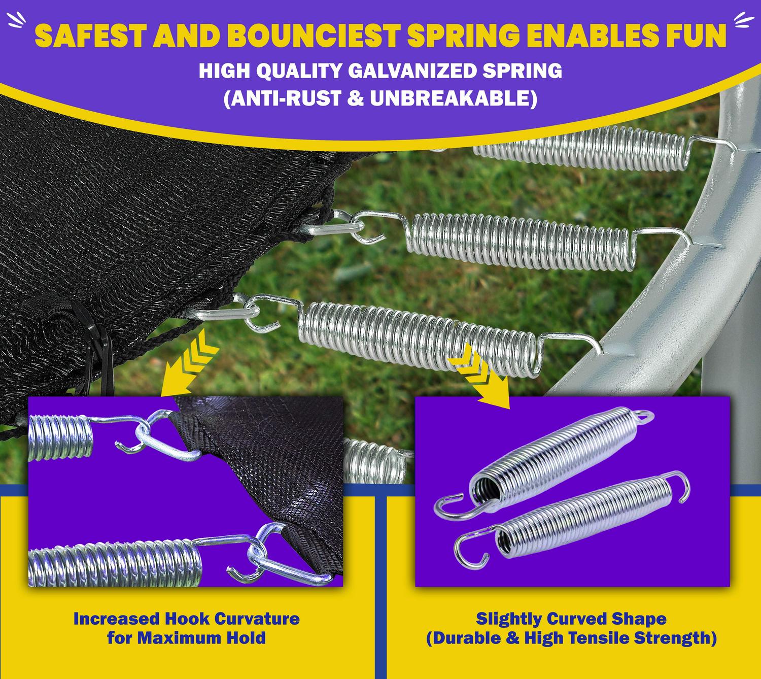 Machrus Upper Bounce 9 FT Round Trampoline Set with Safety Enclosure System -Backyard Trampoline - Outdoor Trampoline for Kids - Adults - Image 3