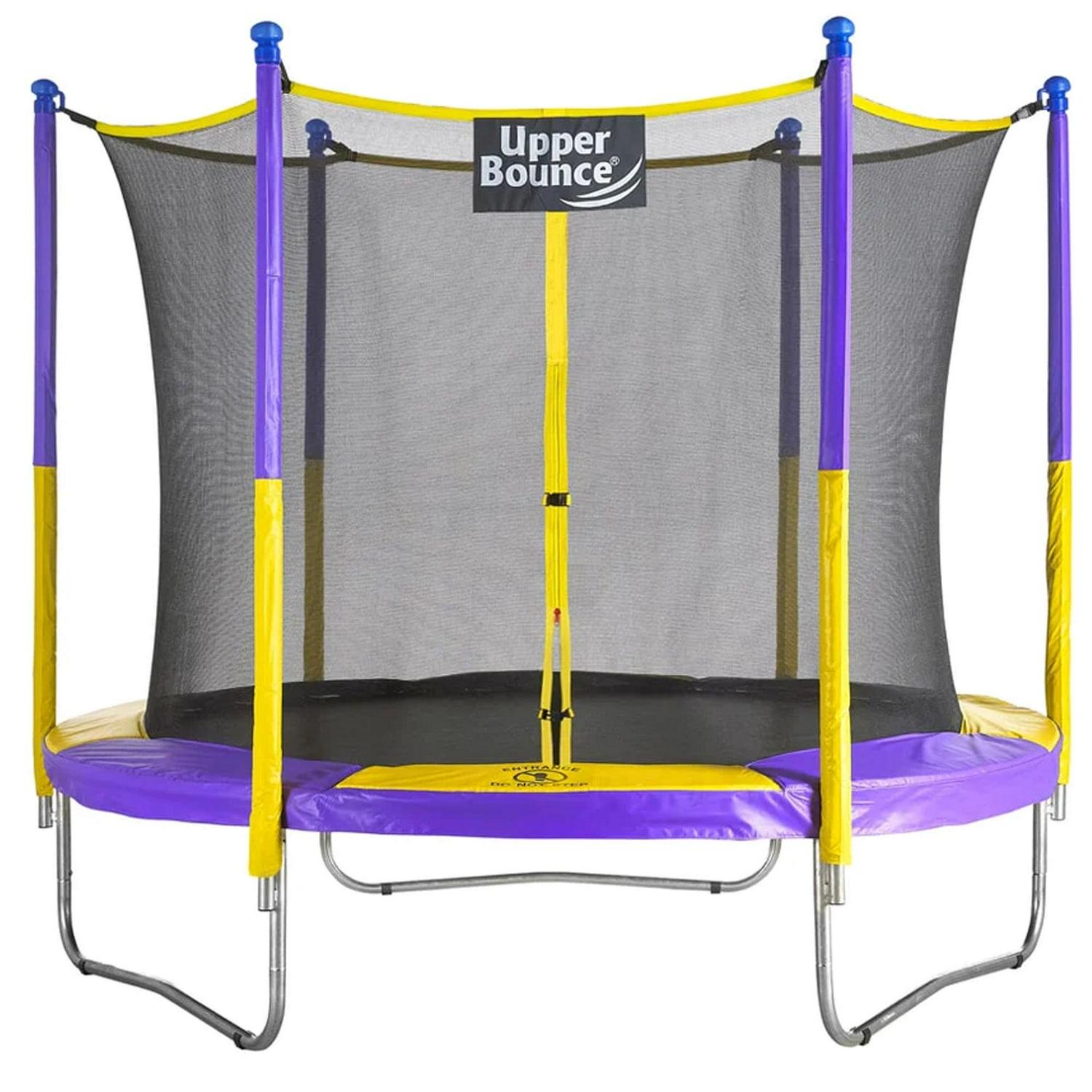 Machrus Upper Bounce 9 ft Round Trampoline Set with Safety Enclosure System -Backyard Trampoline - Outdoor Trampoline for Kids - Adults