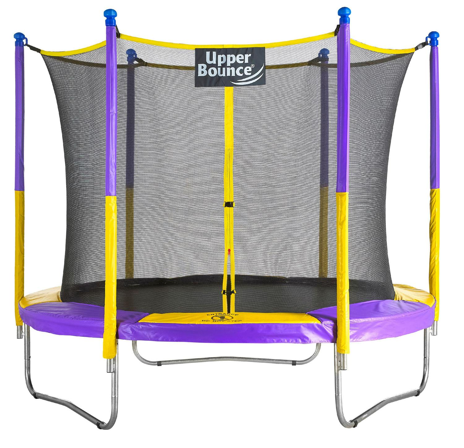 Machrus Upper Bounce 9 FT Round Trampoline Set with Safety Enclosure System -Backyard Trampoline - Outdoor Trampoline for Kids - Adults