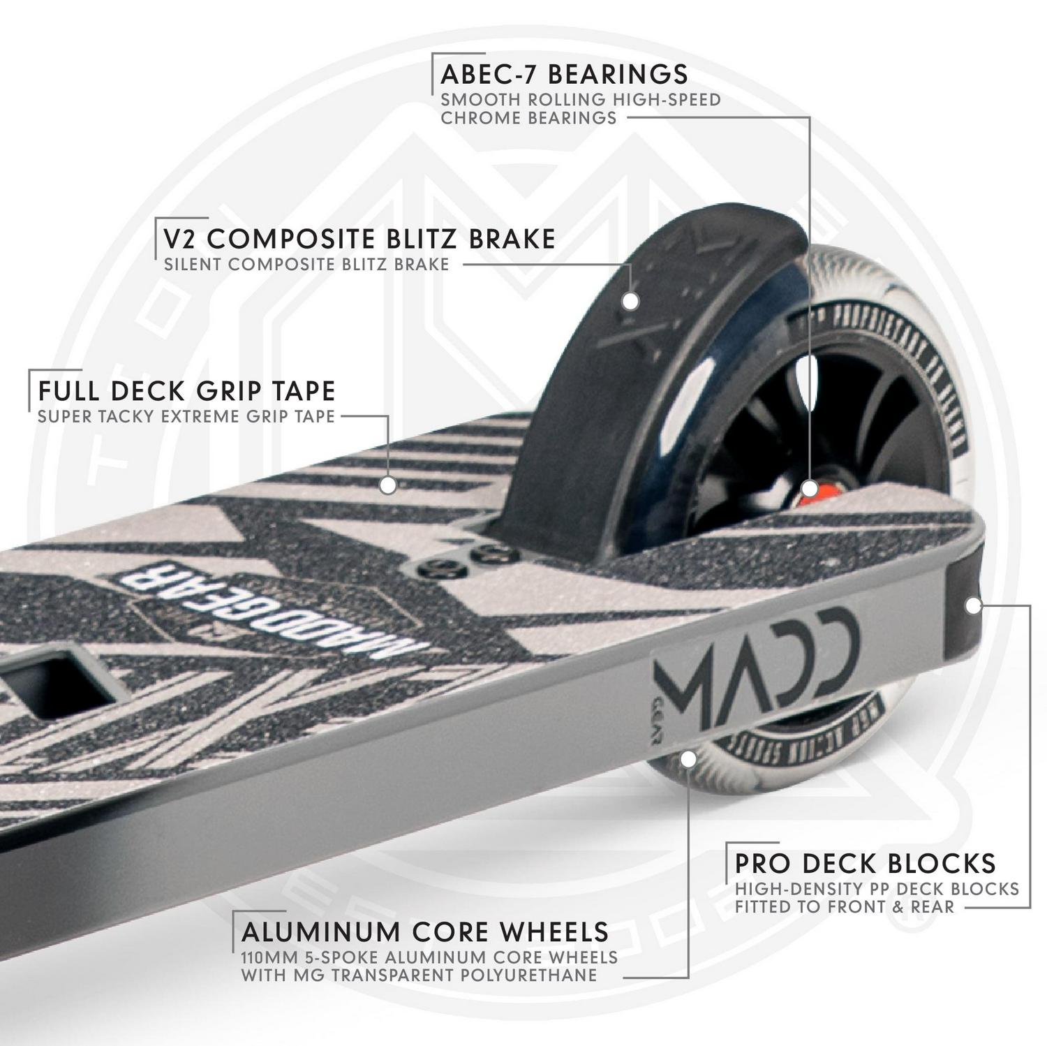 Madd Gear Kick Extreme Pro Stunt Scooter for Ages 8 + Strong Aluminum 5" Wide Lightweight Deck - Designed for Skatepark Use - Image 4