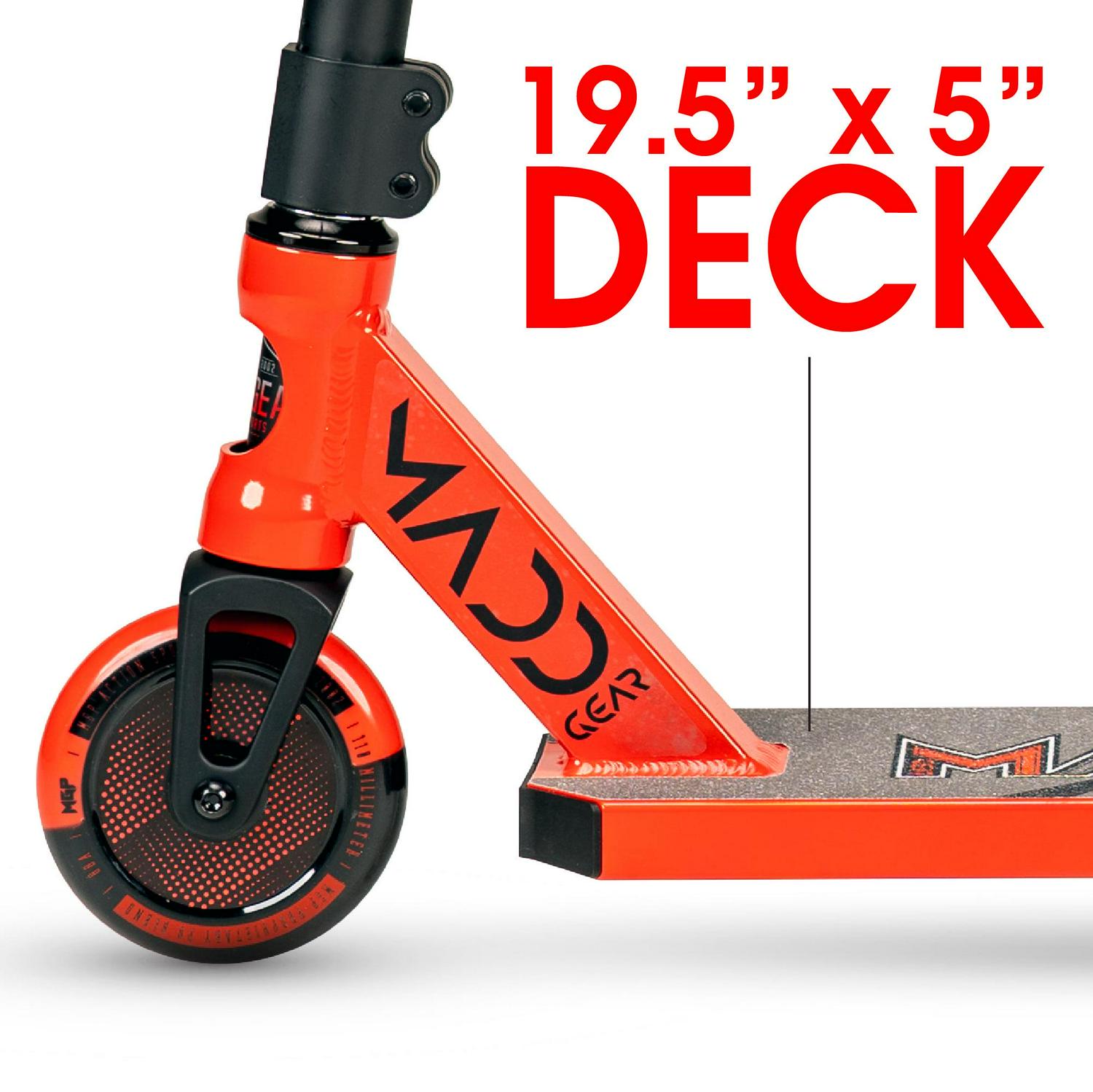 Madd Gear Kick Pro Stunt Scooter for Ages 6 + Strong Aluminum 5" Wide Lightweight Deck - Designed for Skatepark Use - Image 4