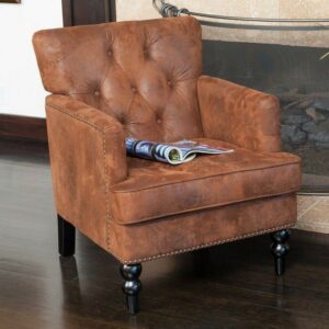 Christopher Knight Home Malone Brown Espresso Tufted Club Chair by