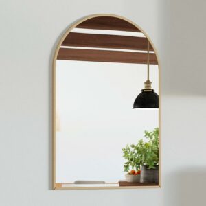 Design House Maeve Arched Wall Accent Mirror with Gold Frame, 30" x 20"