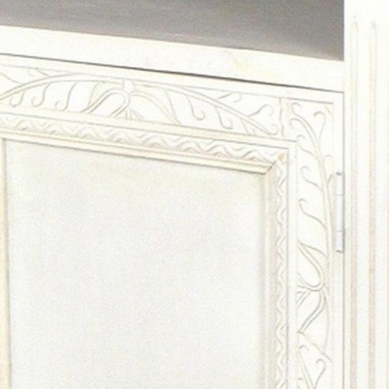 Magazine Cabinet with 1 Door Cabinet and Rods, White- Saltoro Sherpi - Image 2