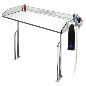 Magma T10-449B Tournament Series 48" Dock Cleaning Station | Marine Fillet Table with Dock Mount | High-Density Polyethylene Fish Cleaning Table